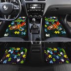 Raiders Autism Awareness Car Mats Puzzle Flames Rugby Ball
