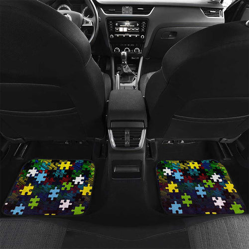 Raiders Autism Awareness Car Mats Puzzle Flames Rugby Ball