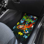 Raiders Autism Awareness Car Mats Puzzle Flames Rugby Ball