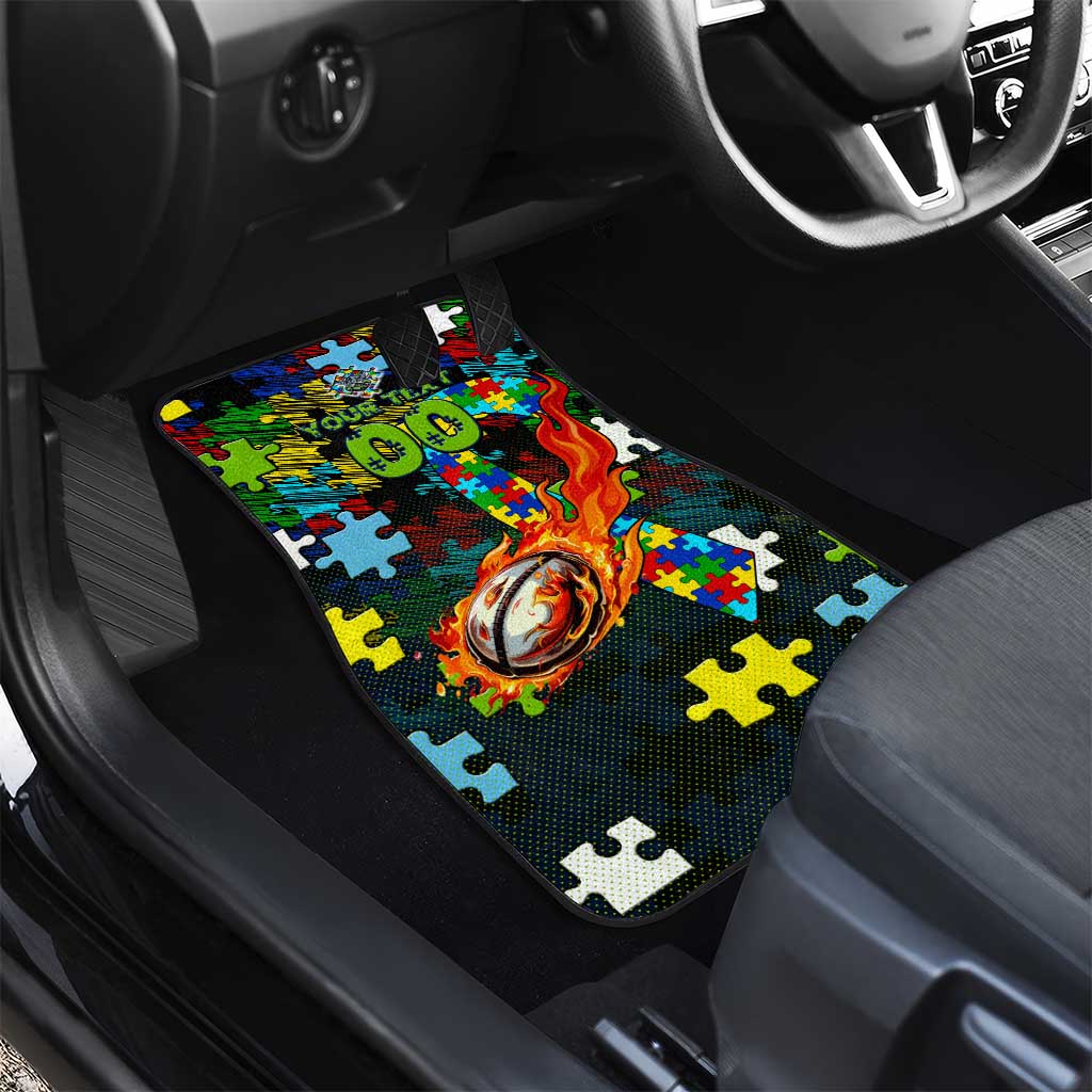 Raiders Autism Awareness Car Mats Puzzle Flames Rugby Ball