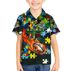 Raiders Autism Awareness Hawaiian Shirt Puzzle Flames Rugby Ball