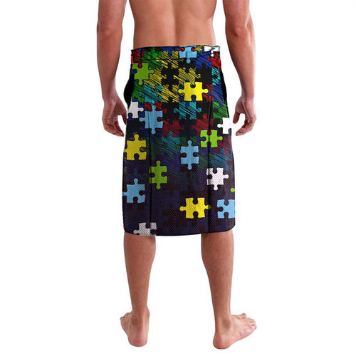 Raiders Autism Awareness Lavalava Puzzle Flames Rugby Ball