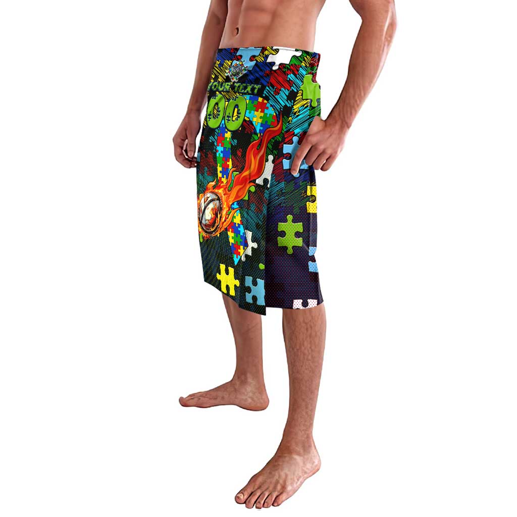 Raiders Autism Awareness Lavalava Puzzle Flames Rugby Ball