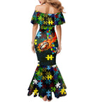 Raiders Autism Awareness Mermaid Dress Puzzle Flames Rugby Ball
