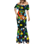 Raiders Autism Awareness Mermaid Dress Puzzle Flames Rugby Ball