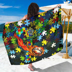 Raiders Autism Awareness Sarong Puzzle Flames Rugby Ball