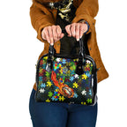 Raiders Autism Awareness Shoulder Handbag Puzzle Flames Rugby Ball