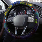 Raiders Autism Awareness Steering Wheel Cover Puzzle Flames Rugby Ball