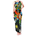 Raiders Autism Awareness Tank Maxi Dress Puzzle Flames Rugby Ball