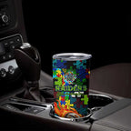 Raiders Autism Awareness Tumbler Cup Puzzle Flames Rugby Ball
