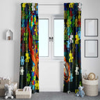 Raiders Autism Awareness Window Curtain Puzzle Flames Rugby Ball