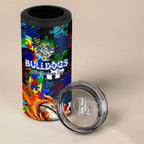 Bulldogs Autism Awareness 4 in 1 Can Cooler Tumbler Puzzle Flames Rugby Ball