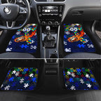 Bulldogs Autism Awareness Car Mats Puzzle Flames Rugby Ball