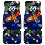 Bulldogs Autism Awareness Car Mats Puzzle Flames Rugby Ball