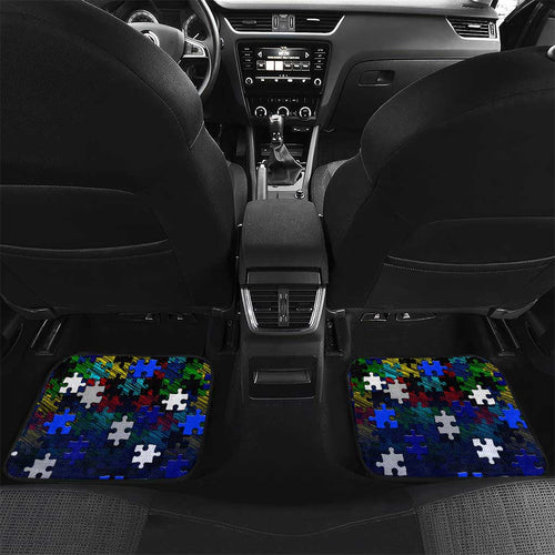 Bulldogs Autism Awareness Car Mats Puzzle Flames Rugby Ball