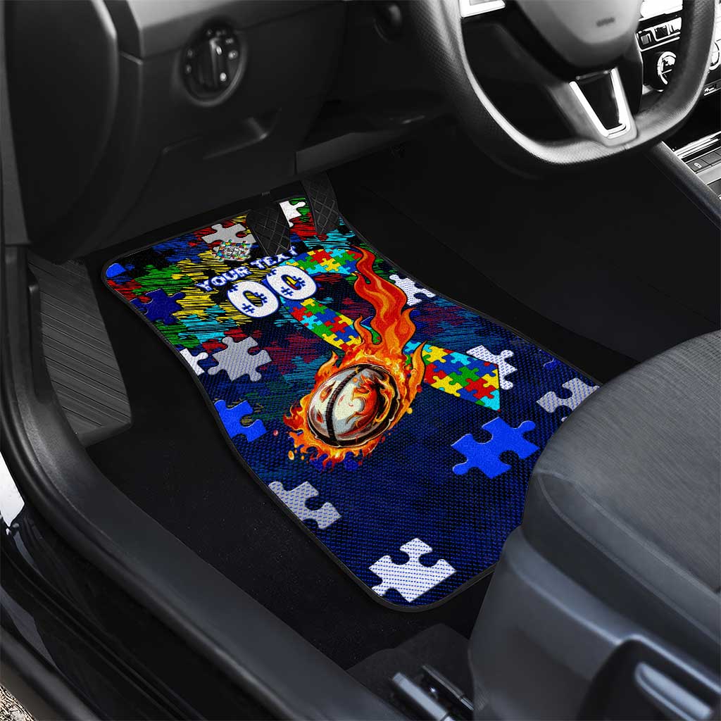 Bulldogs Autism Awareness Car Mats Puzzle Flames Rugby Ball