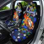 Bulldogs Autism Awareness Car Seat Cover Puzzle Flames Rugby Ball