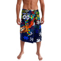 Bulldogs Autism Awareness Lavalava Puzzle Flames Rugby Ball