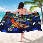Bulldogs Autism Awareness Sarong Puzzle Flames Rugby Ball
