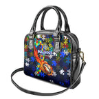Bulldogs Autism Awareness Shoulder Handbag Puzzle Flames Rugby Ball