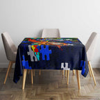 Bulldogs Autism Awareness Tablecloth Puzzle Flames Rugby Ball
