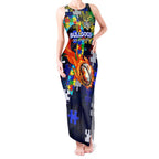 Bulldogs Autism Awareness Tank Maxi Dress Puzzle Flames Rugby Ball