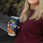 Bulldogs Autism Awareness Tumbler Cup Puzzle Flames Rugby Ball