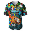Sharks Autism Awareness Baseball Jersey Puzzle Flames Rugby Ball