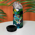 Sharks Autism Awareness 4 in 1 Can Cooler Tumbler Puzzle Flames Rugby Ball
