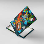 Sharks Autism Awareness Canvas Wall Art Puzzle Flames Rugby Ball