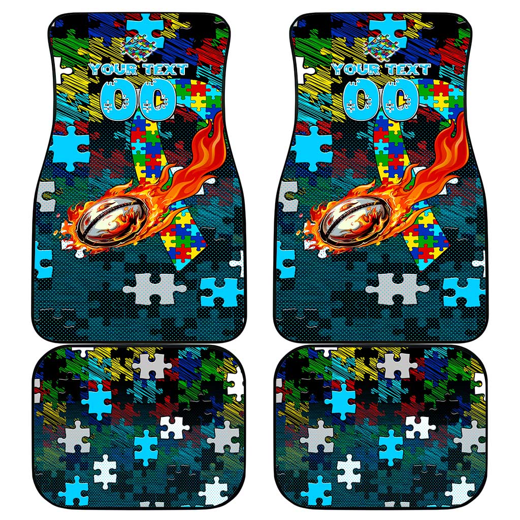 Sharks Autism Awareness Car Mats Puzzle Flames Rugby Ball