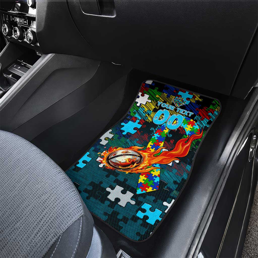 Sharks Autism Awareness Car Mats Puzzle Flames Rugby Ball