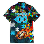 Sharks Autism Awareness Family Matching Mermaid Dress and Hawaiian Shirt Puzzle Flames Rugby Ball