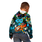 Sharks Autism Awareness Kid Hoodie Puzzle Flames Rugby Ball