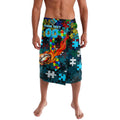 Sharks Autism Awareness Lavalava Puzzle Flames Rugby Ball
