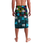 Sharks Autism Awareness Lavalava Puzzle Flames Rugby Ball