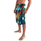 Sharks Autism Awareness Lavalava Puzzle Flames Rugby Ball