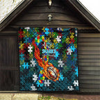 Sharks Autism Awareness Quilt Puzzle Flames Rugby Ball