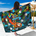 Sharks Autism Awareness Sarong Puzzle Flames Rugby Ball