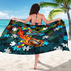 Sharks Autism Awareness Sarong Puzzle Flames Rugby Ball