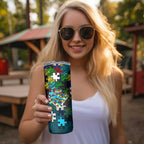 Sharks Autism Awareness Skinny Tumbler Puzzle Flames Rugby Ball