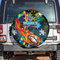 Sharks Autism Awareness Spare Tire Cover Puzzle Flames Rugby Ball
