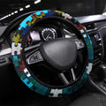 Sharks Autism Awareness Steering Wheel Cover Puzzle Flames Rugby Ball