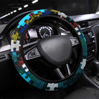 Sharks Autism Awareness Steering Wheel Cover Puzzle Flames Rugby Ball