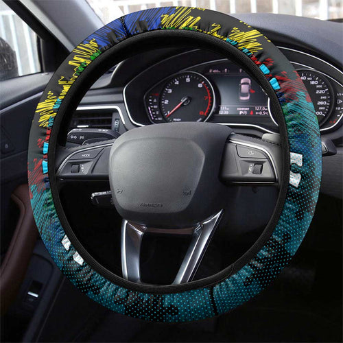 Sharks Autism Awareness Steering Wheel Cover Puzzle Flames Rugby Ball