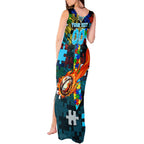 Sharks Autism Awareness Tank Maxi Dress Puzzle Flames Rugby Ball