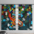 Sharks Autism Awareness Window Curtain Puzzle Flames Rugby Ball