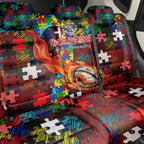 Dolphins Autism Awareness Back Car Seat Cover Puzzle Flames Rugby Ball