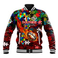 Dolphins Autism Awareness Baseball Jacket Puzzle Flames Rugby Ball