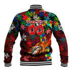 Dolphins Autism Awareness Baseball Jacket Puzzle Flames Rugby Ball